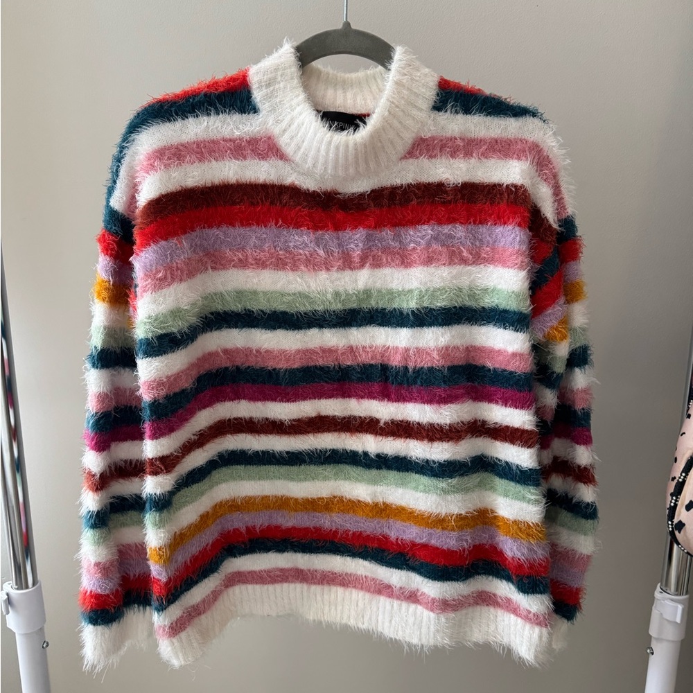 MINKPINK Multicolor Striped Fuzzy Sweater